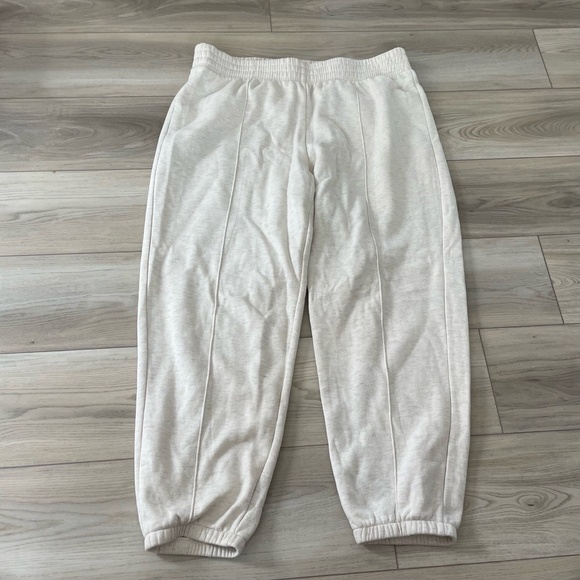 Gaiam Beige Fleece Lined Elastic Waist Ribbed Cuff Jogger Sweatpants Size XL - Picture 1 of 6
